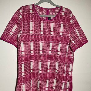 St. John Pink & Cream Pattern Knit Top US 16